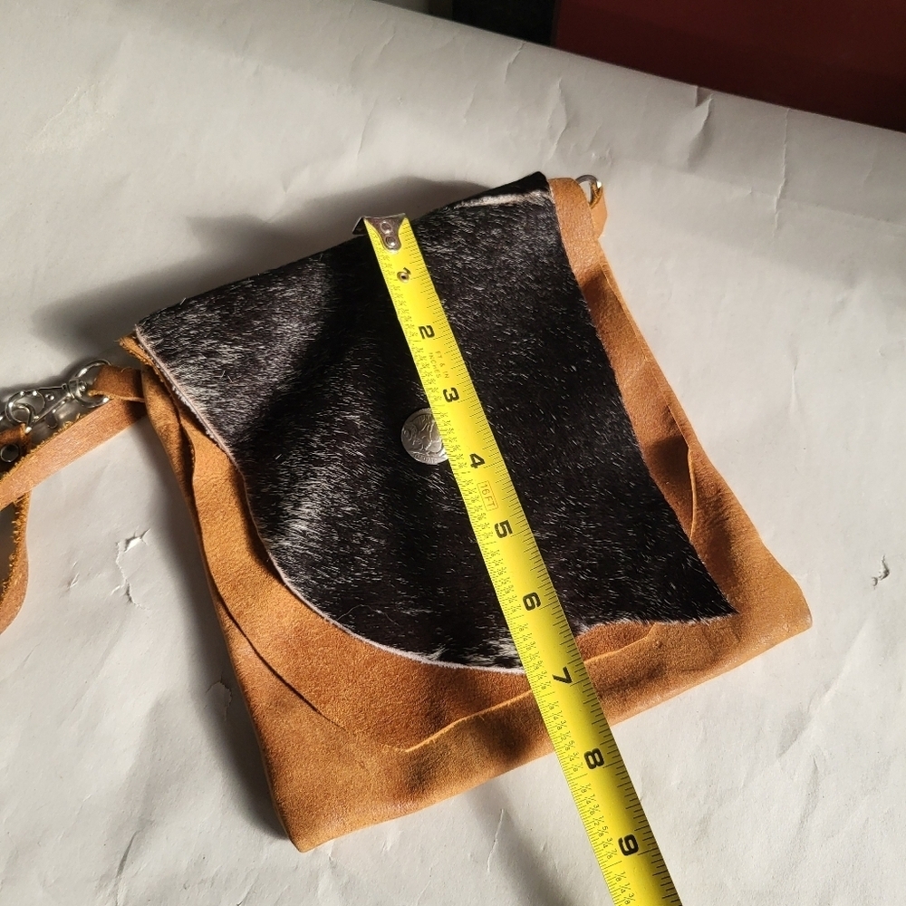 MYRA HAIR ON HIDE LEATHER SUEDE CROSSBODY BAG - Picture 4 of 9